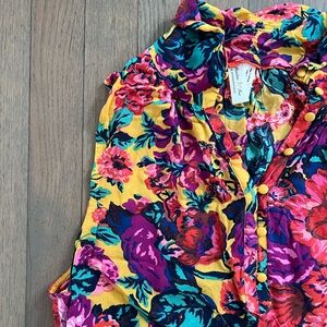 Anthropologie Floral Sleeveless Top